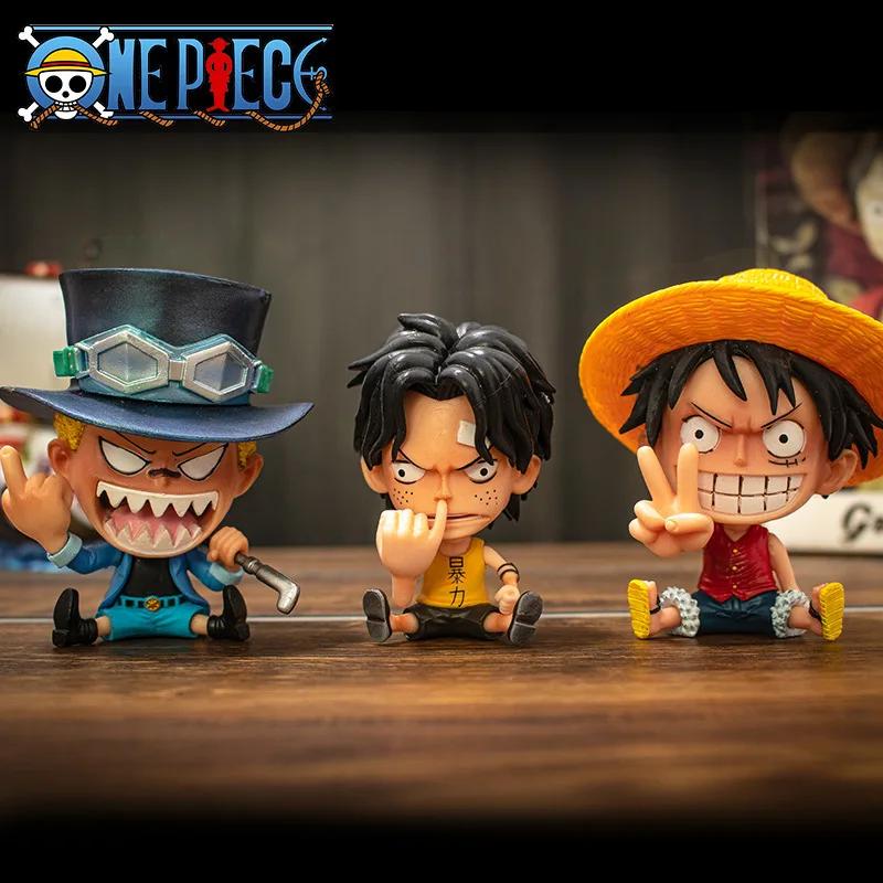 Аниме One Piece Рождественская Фигурка 8-10 см ПВХ Луффи Ророноа Зоро Милые Украшения Q Версия Украшение для Автомобиля Коллекционная Модель