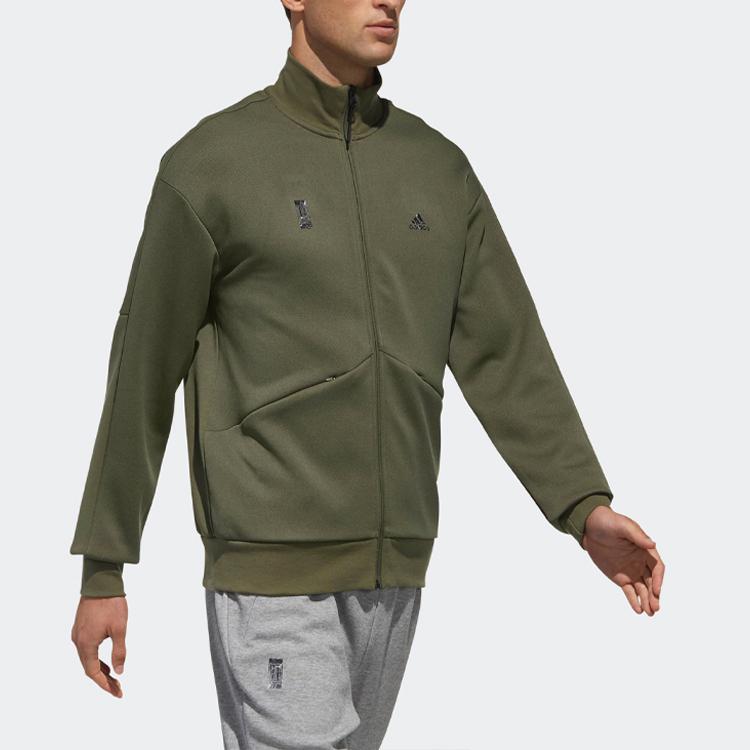 adidas Куртки Мужские Базовые Зеленые Стойка Умеренная Инструктор DM5190