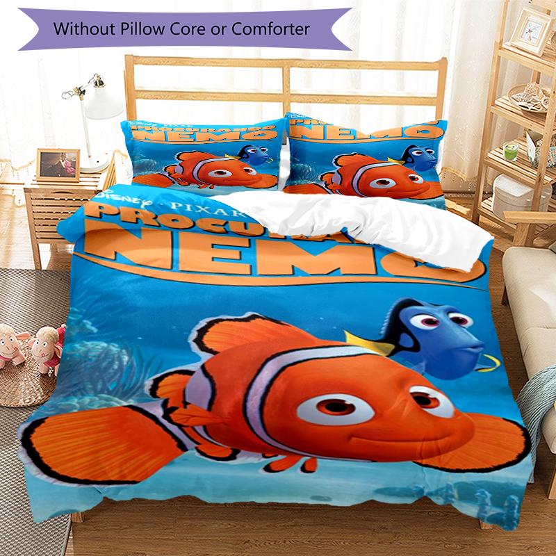 3pcs Nemo Bedding Set Duvet Cover Closure Includes 1 Duvet Cover & 2 Pillowcases, Soft and Comfortable for All Seasons.