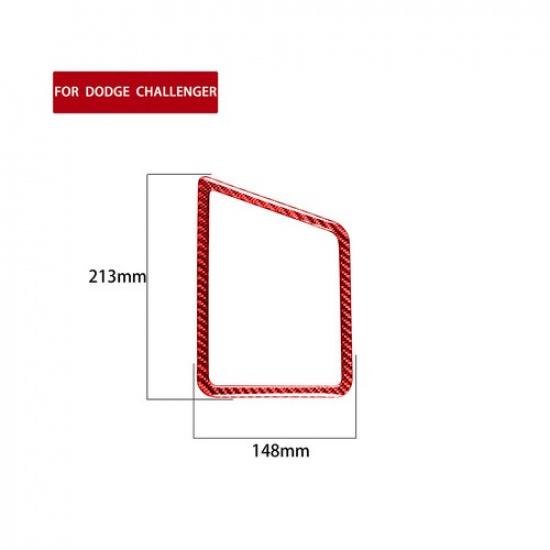 For Dodge Challenger 2008-2014 Red Carbon Fiber Gear Shift Frame Cover Trim