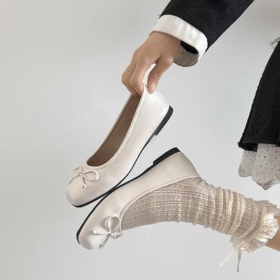 Новые элегантные балетки с бантом, женские, с круглым носком, удобные слипоны, женские лоферы, кожаные мюли, обувь zapatos mujer