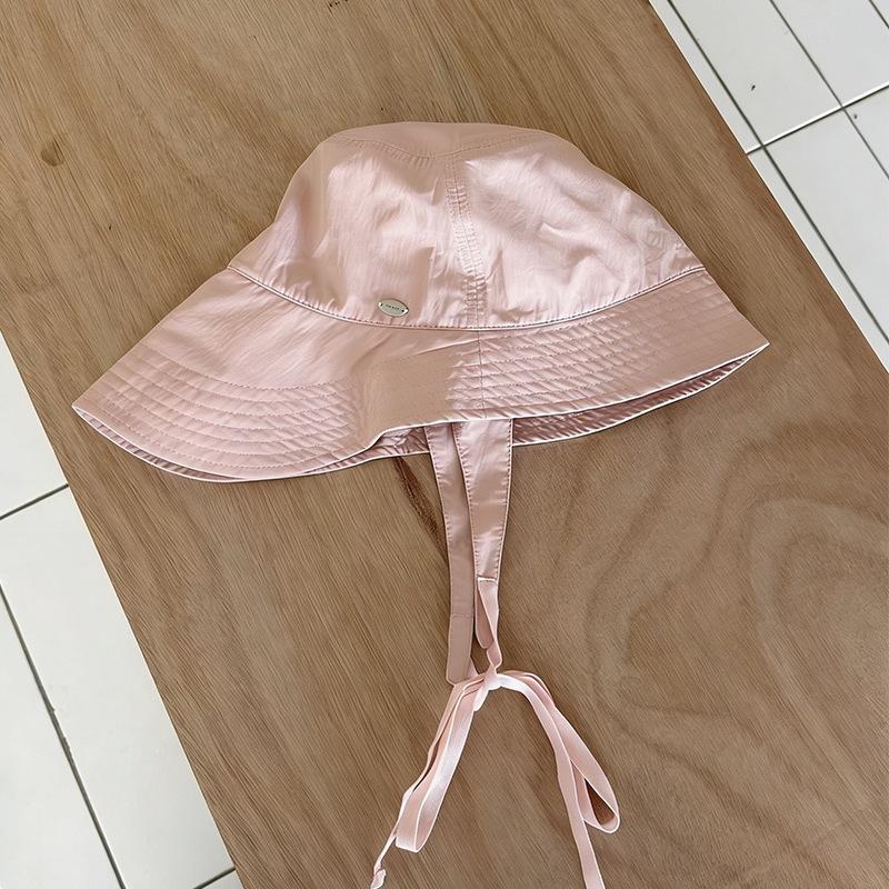 Multi-color quick-drying thin breathable design sense lace-up bucket hat spring and summer thin breathable casual sunscreen hat