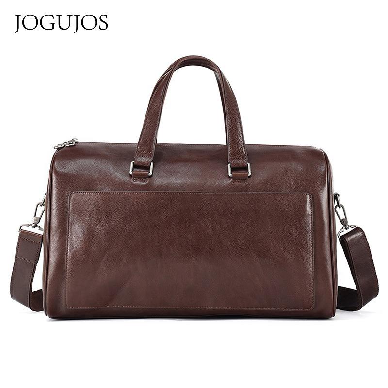 Сумка JOGUJOS из кожи растительного дубления, дорожная сумка, высокотекстурная сумка для фитнеса, из первого слоя коровьей кожи, сумка-мессенджер, ручная кладь