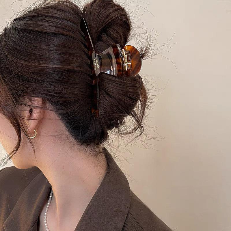 Элегантные ацетатные крабы для волос кофейные большие когти для волос для девочек винтажные заколки для волос шпильки женские модные аксессуары для волос головные уборы