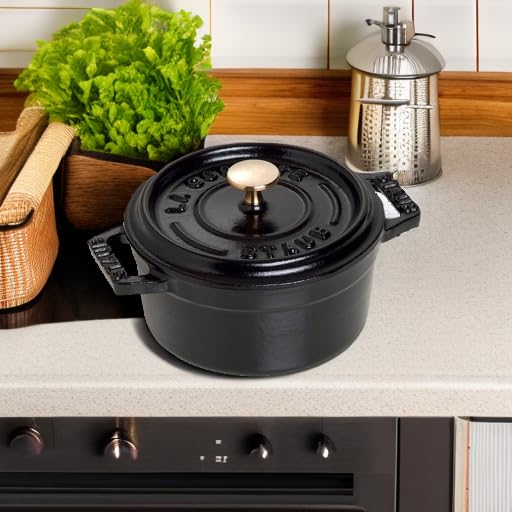 Staub Pico Cocotte круглый черный маленький эмалированный горшок ручной работы японский La Cocotte круглый "Mini 10 см" [Авторизованный продукт] 40500-101