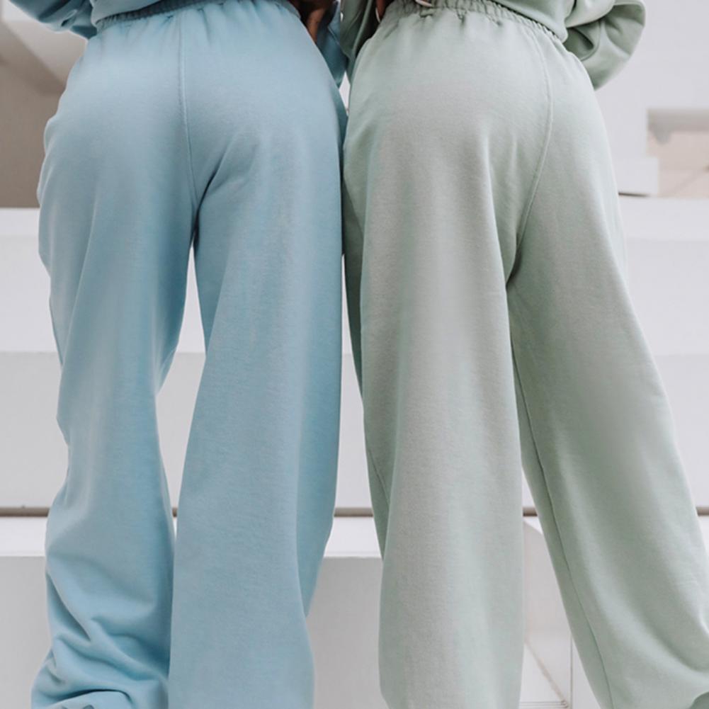 Женская однотонная блузка с длинным рукавом и круглым вырезом, топ, штаны на шнурке, спортивный костюм, спортивные рубашки, весенне-осенний комплект, спортивный костюм для женщин