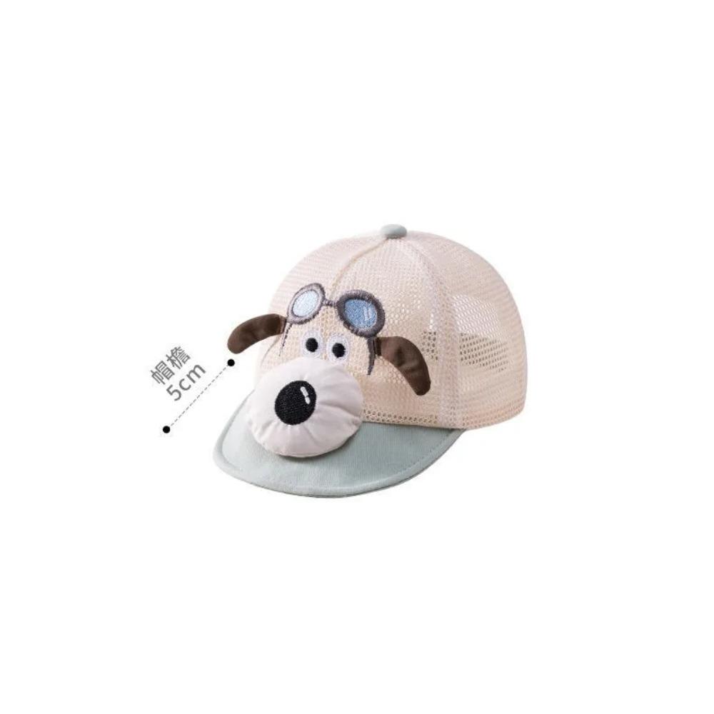 Summer Kids Mesh Baseball Caps Baby Lovely Cartoon Dog Hats Boys Outdoor Sunshade Headwear Accessories 1-3Y