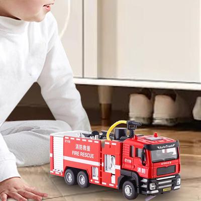 Игрушка пожарная машина масштаба 1/32, портативная, с высокой степенью детализации, образовательная, настольная, декоративная