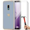 Case - Samsung - Galaxy S9 Plus/S9+ - Shockproof - Liquid Silicone - Golden Heart Pattern