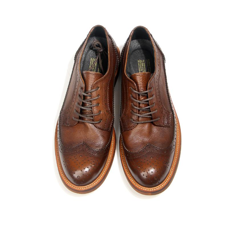 55-1 Brock Мужские туфли Британские кожаные туфли Первый слой коровьей кожи Ретро отполированные вручную старые кожаные туфли