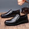 Мужская обувь из коровьей кожи первого слоя, весна 2025, с круглым носком, повседневная обувь для ног, обувь из мягкой кожи для мужчин среднего и пожилого возраста, мужская обувь из натуральной кожи, одинарная
