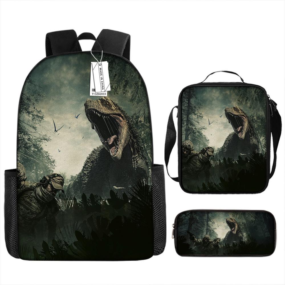 Jurassic Park European and American Retro Schoolbag First Grade~ Fourth Grade Bag Backpack