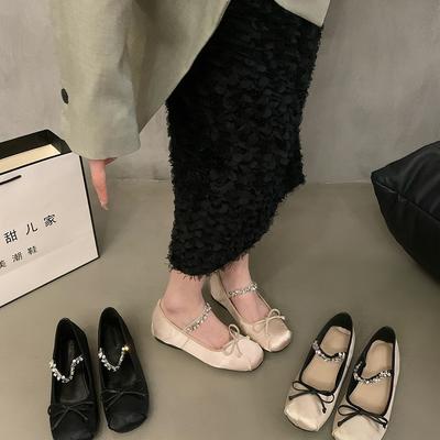 Розовые туфли Мэри Джейн на скрытой платформе, туфли феи, весна-осень 2024, новые французские вечерние туфли с весенним бантом