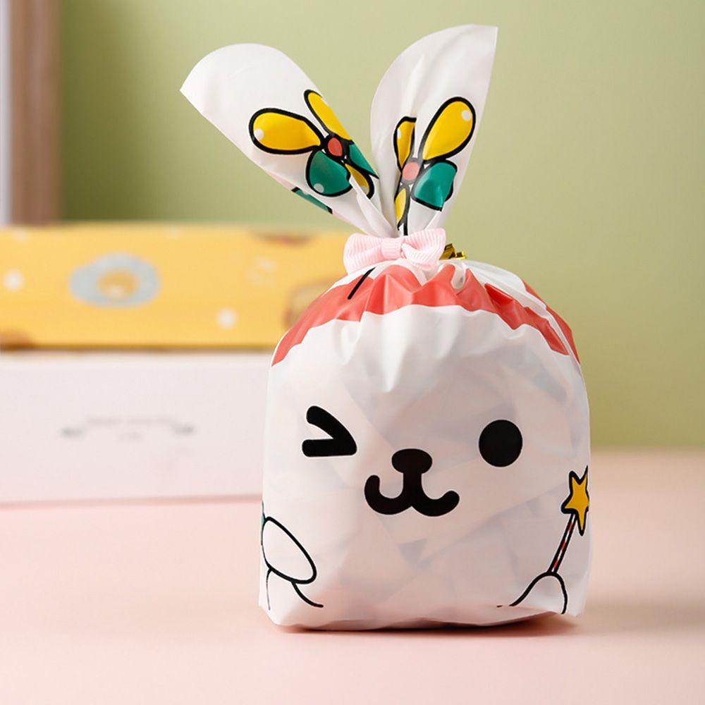 50 шт. Новые пасхальные картонные мешочки с ушками кролика, пластиковые мешочки для конфет в виде животных для детей, упаковка для печенья на день рождения, подарки своими руками