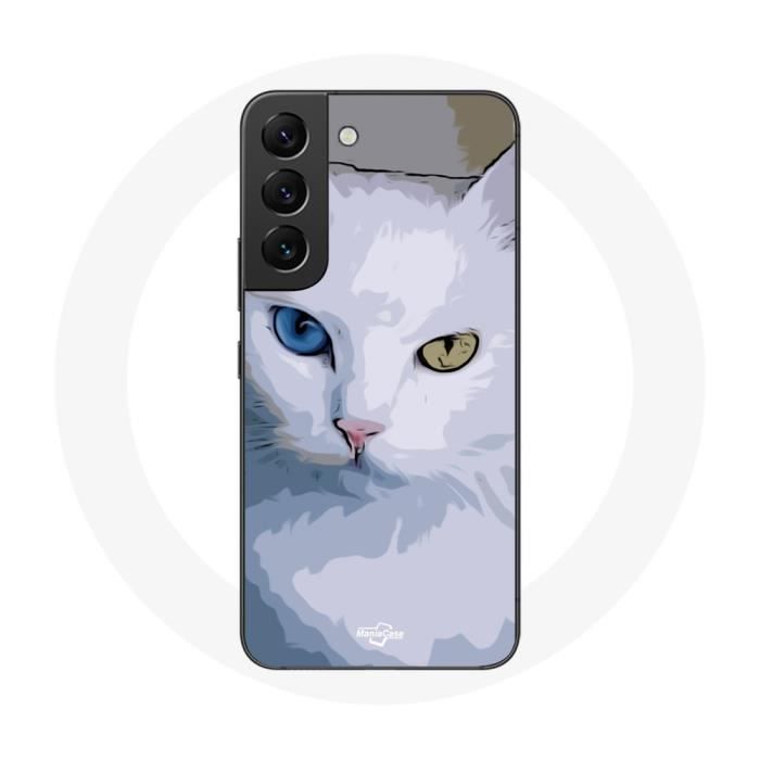 Coque pour Samsung Galaxy S21 FE Turc de van Chat oeil bleu et oeil jaune