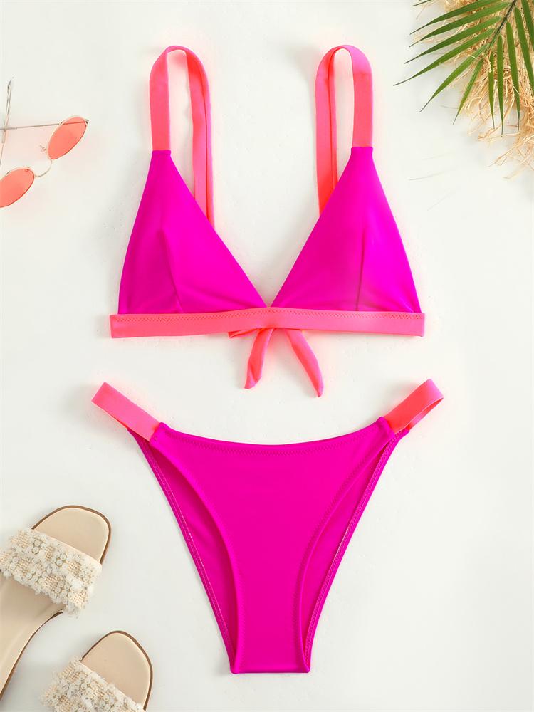 Купальник бикини женский со шнуровкой купальники 2025 новый сплошной комплект бикини с лямками сексуальный купальный костюм стринги для женщин летний пляжный бикини