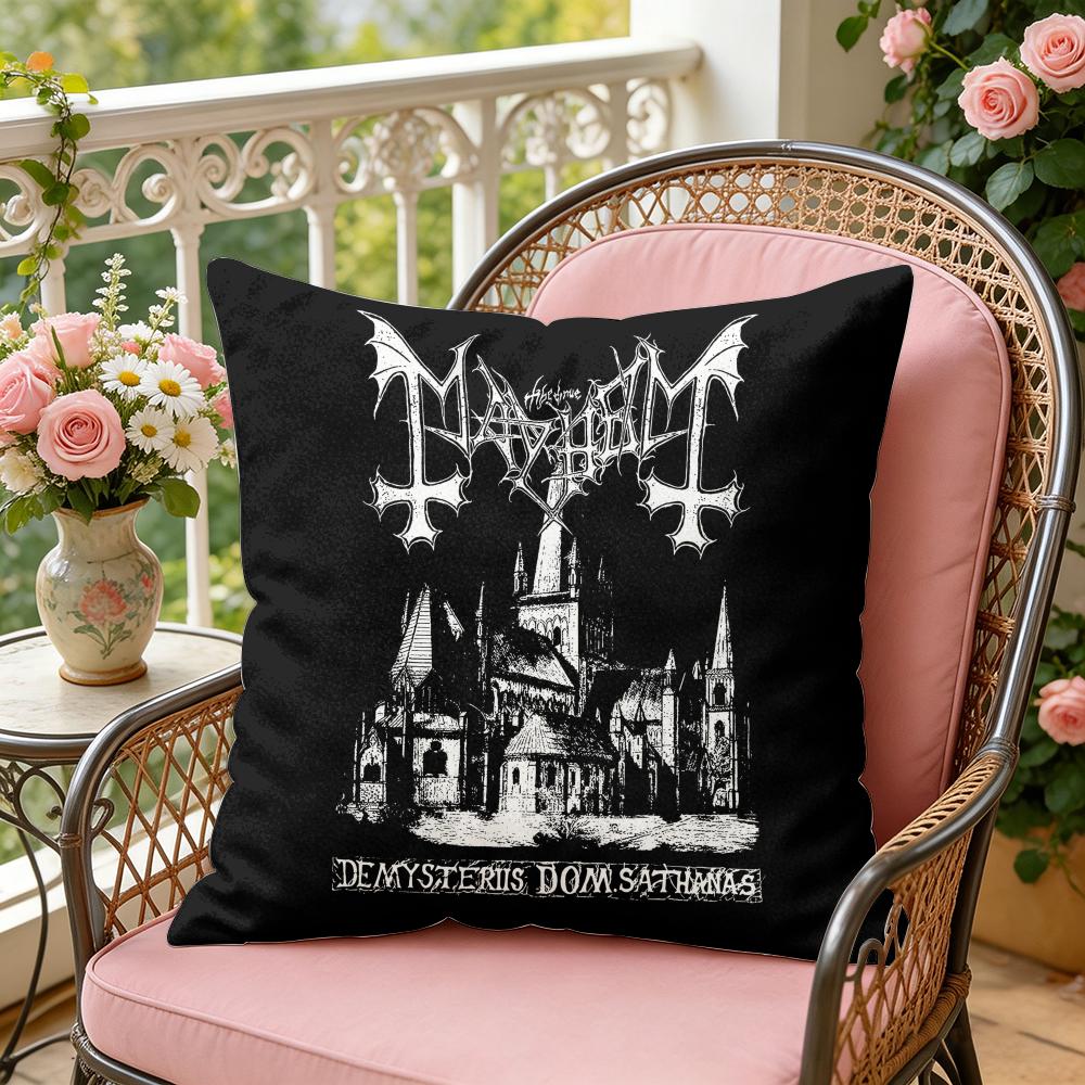 Band MMayhem Cushion Cover Soft Plush Throw Pillow Cover DoubleSided Decorative Cushion Case Sofa Bedroom Home Decor
