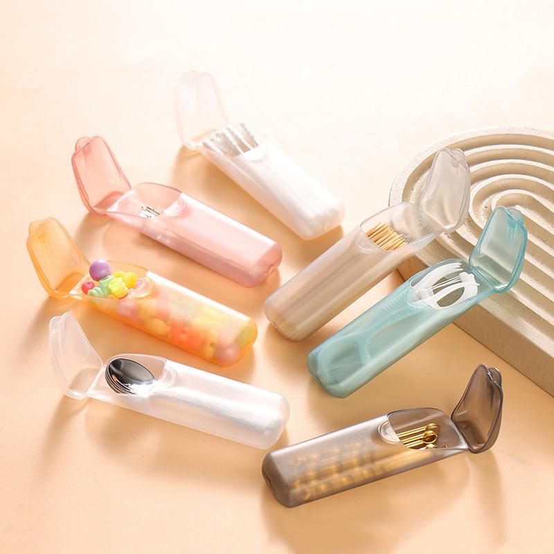 5/10 шт. Случайные коробки для хранения зубочисток с крышкой, Мини-держатель для зубной нити, Портативный маленький футляр для зубочисток для кухни, Обеденного стола