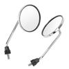 2pcs Motorcycle Rearview Mirror 8mm Thread Chrome Plated Round Universal for Street Bikes ATV