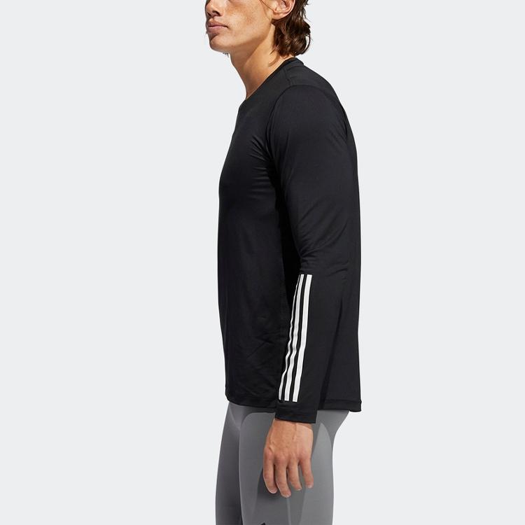 Adidas Training Sports Crew Neck Long Sleeve T-Shirt Men Tops Black GL0459