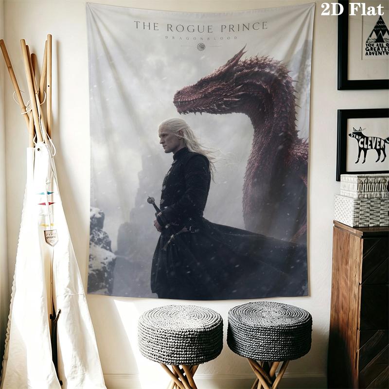 Daemon Targaryen Wall Tapestry Aesthetic Wall Hanging Printed Fabric Blanket Decorative Tapestries for Bedroom Living Room Home Decor