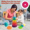 Montessori Baby Stacking Puzzle Toys Safety Colored Children's Toys Rotating Rainbow Tower  Kids