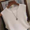New Fashion Summer Women Tops Blouse Slim Silk Sleeveless Women Tee Shirt Ice Plus Size White T-Shirt Woman Fashion New
