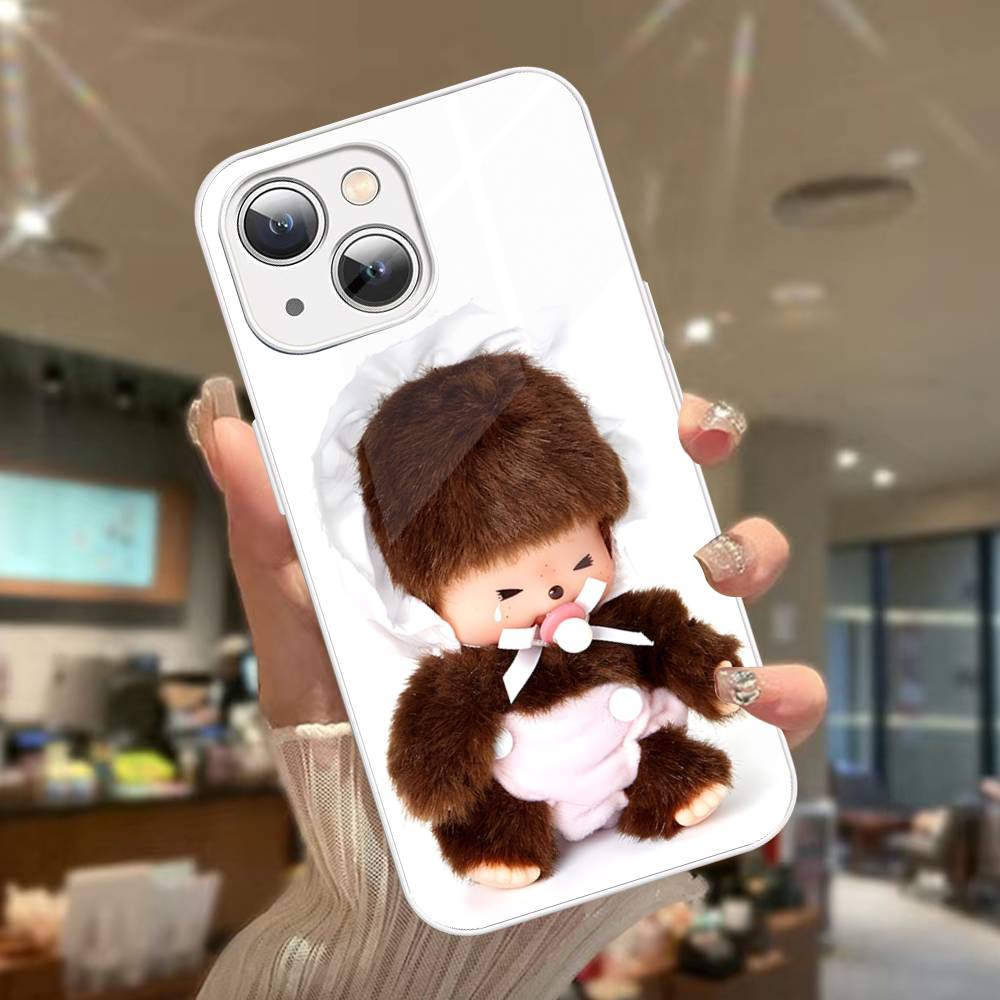 Милый M-monchhichis-s Закаленное стекло для iPhone 14 13 12 11 Pro Mini XS MAX 14Plus X XS XR Чехол