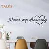 TOP-MART Never Stop Dreaming Inspirational Quotes Wall Decal Sticker Bedroom Home Decor