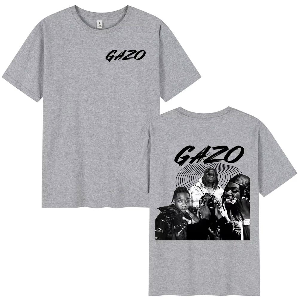 Rapper Gazo album graphics 100Cotton music Tshirt Men 2026 New Summer Hip hop unisex ventilate Short sleeve shirt fan gifts