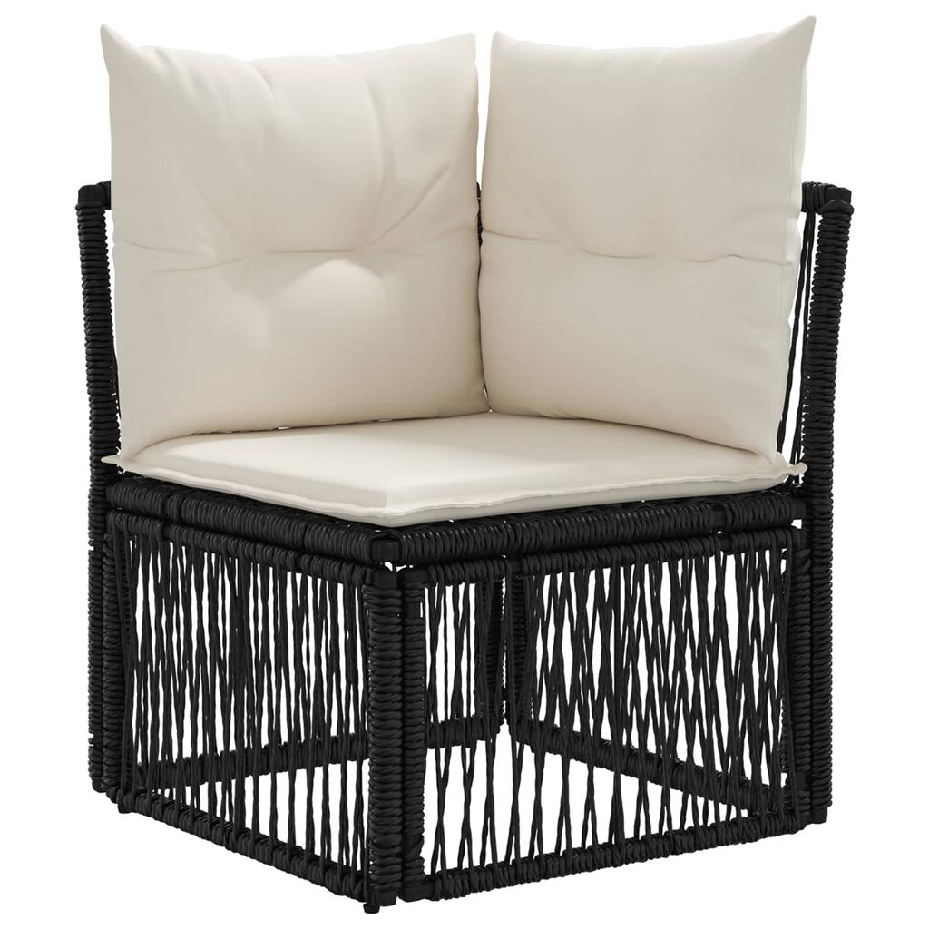Garden Sofa Set 5 pcs Black Poly Rattan