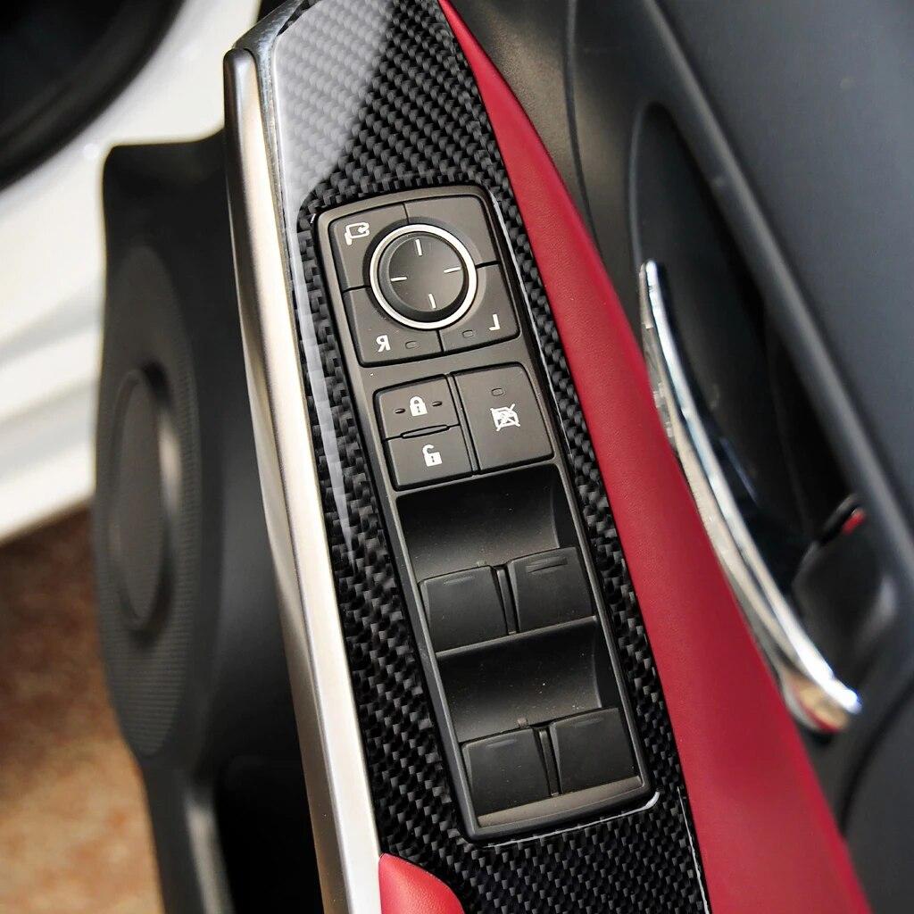 4pcs Car Window Lift Panel Decoration Cover Trim Sticker Decal Carbon Fiber for Lexus IS250 2013- Car Interior Accessories
