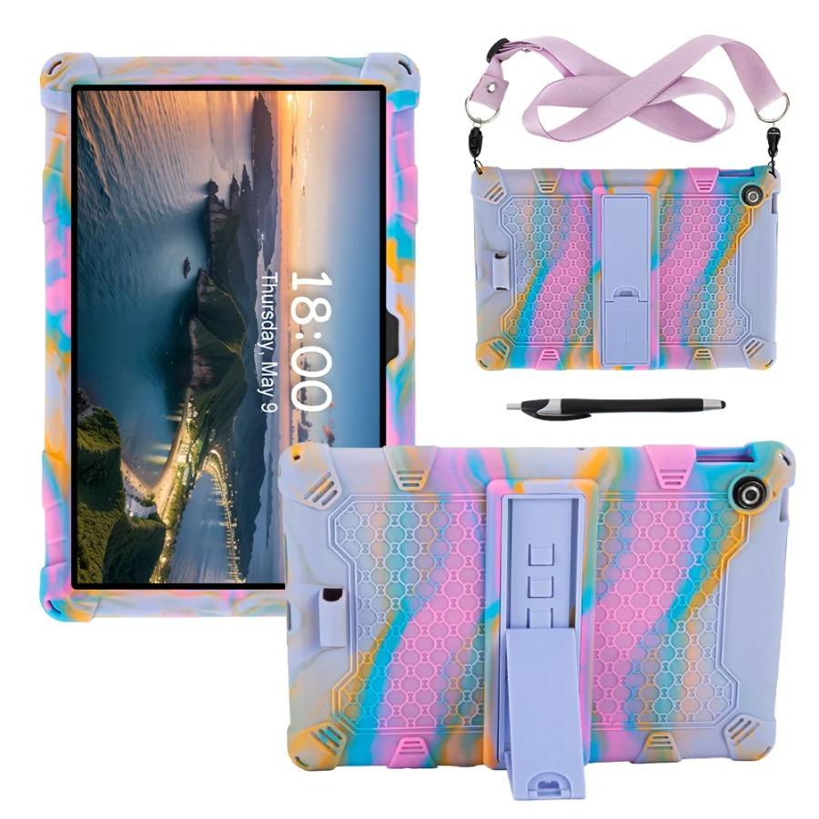 Kids Silicone Case For Lenovo Tab 10.1 2025 TB311XU K10C TB311FU 10.1" Anti-drop Stand Case With Shoulder Strap Tablet Cover