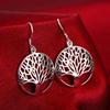 Tree Of Life Alloy Earrings And Necklace Set Simple Fashion Jewelry For Women Plant Design Elegant Gift