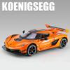 1/24 Koenigsegg Jesko Attack Alloy Sports Car Model Diecast Metal Racing Car Model Simulation Sound and Light Children Toy Gift