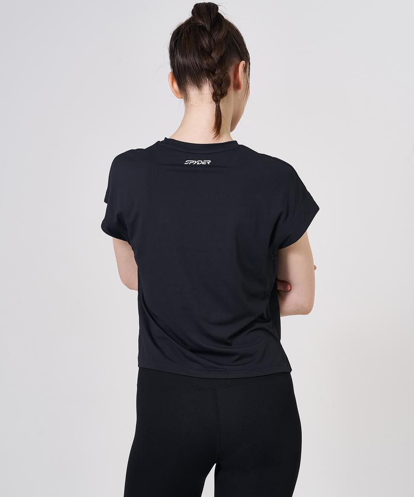 SPYDER Women'S Ribbed Drop Shoulder T-Shirt Spkmcnrs253Wblk