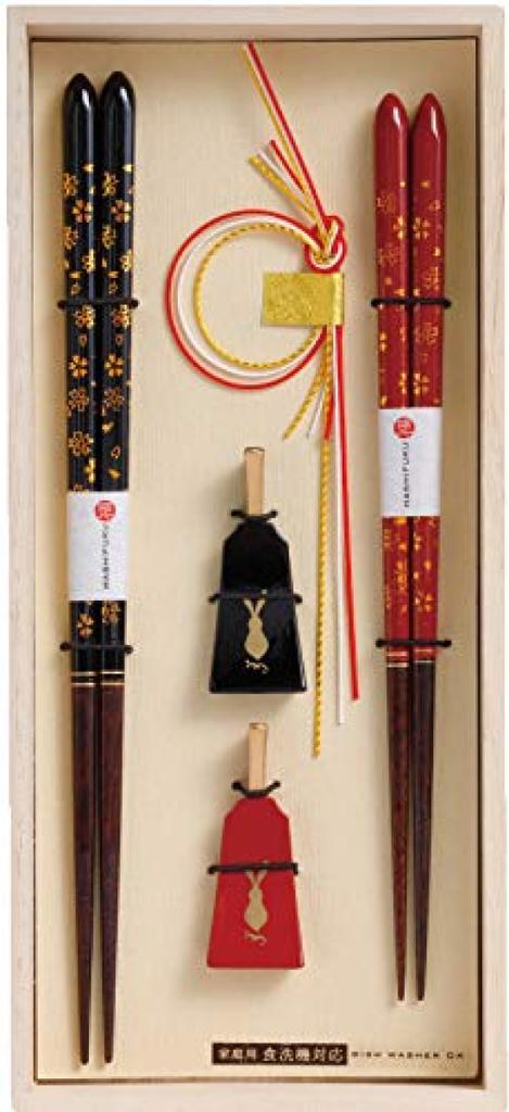 Kawai Gift Ассорти Палочки для еды Дизайн Ханакагари x Хагоита Кролик 21см Продукт 027913 Набор Подставки, Дизайн. Размер палочек для еды Прибл.. 23см, / Упаковка