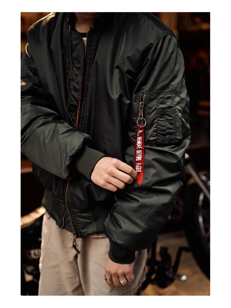 Куртка пилот военного образца Normanlong MA1: Мужская классическая утолщенная осенне-зимняя бейсбольная куртка ВВС