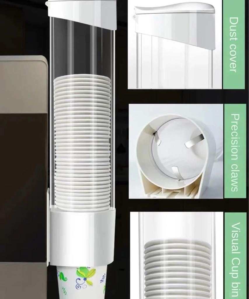 Диспенсер для одноразовых бумажных стаканчиков Настенный пластиковый диспенсер для воды Подстаканник Контейнер для стаканчиков Бумажная рамка Домашний органайзер