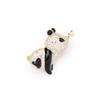 Cute micro-inlaid zircon dripping panda brooch, simple temperament gold-plated animal pin, men's and women's accessories, small collar pin.