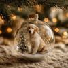 3D Animal Christmas Ball Ornament Funny Dog/Cat/Turtle Hanging Decoraton Clear Plastic Xmas Balls Ornament for Winter Holiday Tree Decor