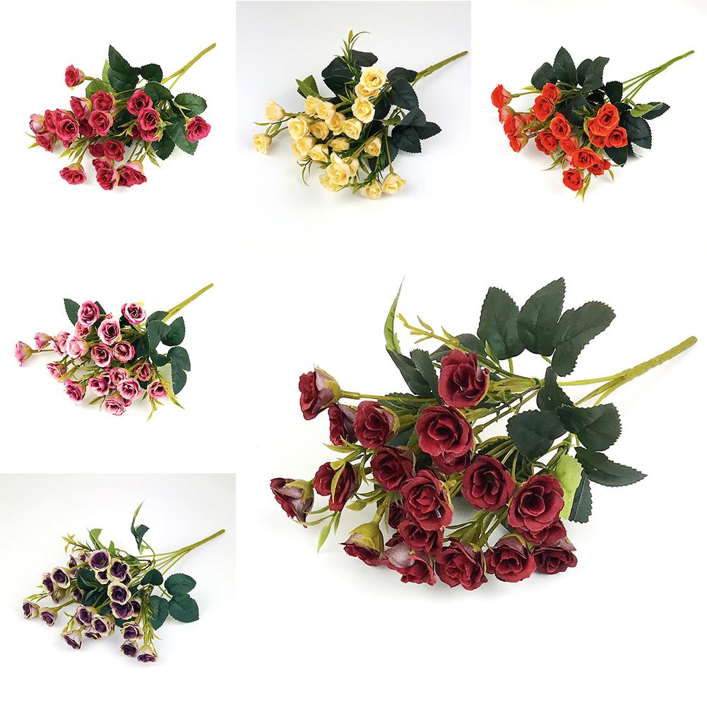 Романтический небольшой букет из 25 роз, реалистичные искусственные цветы и зелень