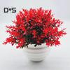 Artificial Plant Pot Ornamental Photo Props Plastic Desktop Fake Grass Plants for Outdoor