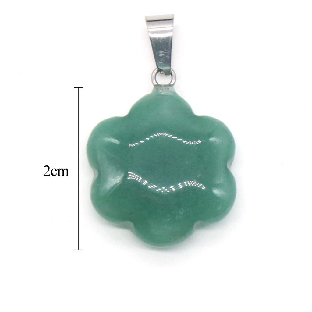 9Pcs, Elegant Flower Crystal Pendant Necklace, Natural Stone Jewelry for Women | Boho Chic DIY Craft | Healing Crystal Energy, Quartz Gems Charms 20mm