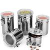 1PCS Storage Bottles Stainless Steel Sealed Canister Coffee Flour Sugar Container Holder Can Home St