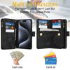 Wallet 9 Card Slots Flip Zipper Leather Case For iPhone 16 15 Plus 14 13 12 11 Pro Max XR X Samsung S24 S23 S22 S21 Ultra Plus FE A15 A55 A14 A34 A54
