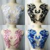 Модные Элегантные Вышивка Блестками Вышитые Патчи с Блестками DIY Белые Черные Вышитые Цветочные Патчи Патчи с Блестками Платья