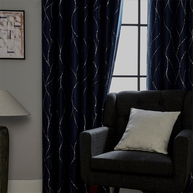 Blackout Curtains With Metal Grommets Bedroom Living Room Modern Short Window Heat Treated Multiple Sizes