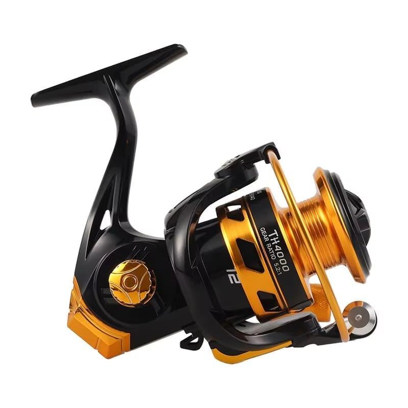 2024 Новая спиннинговая рыболовная катушка TH Metal Head 5.2:1 рыболовная катушка для спиннинга с металлической шпулей, морская кормушка, катушка для рыбалки 10 кг, большая сила разгрузки