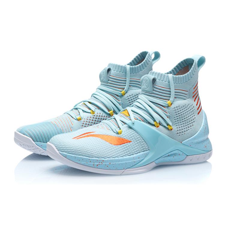Li Ning Блокада Амортизация Скользкие Устойчивые к истиранию Высокие Баскетбольные кроссовки Мужские Синие ABAP057-3